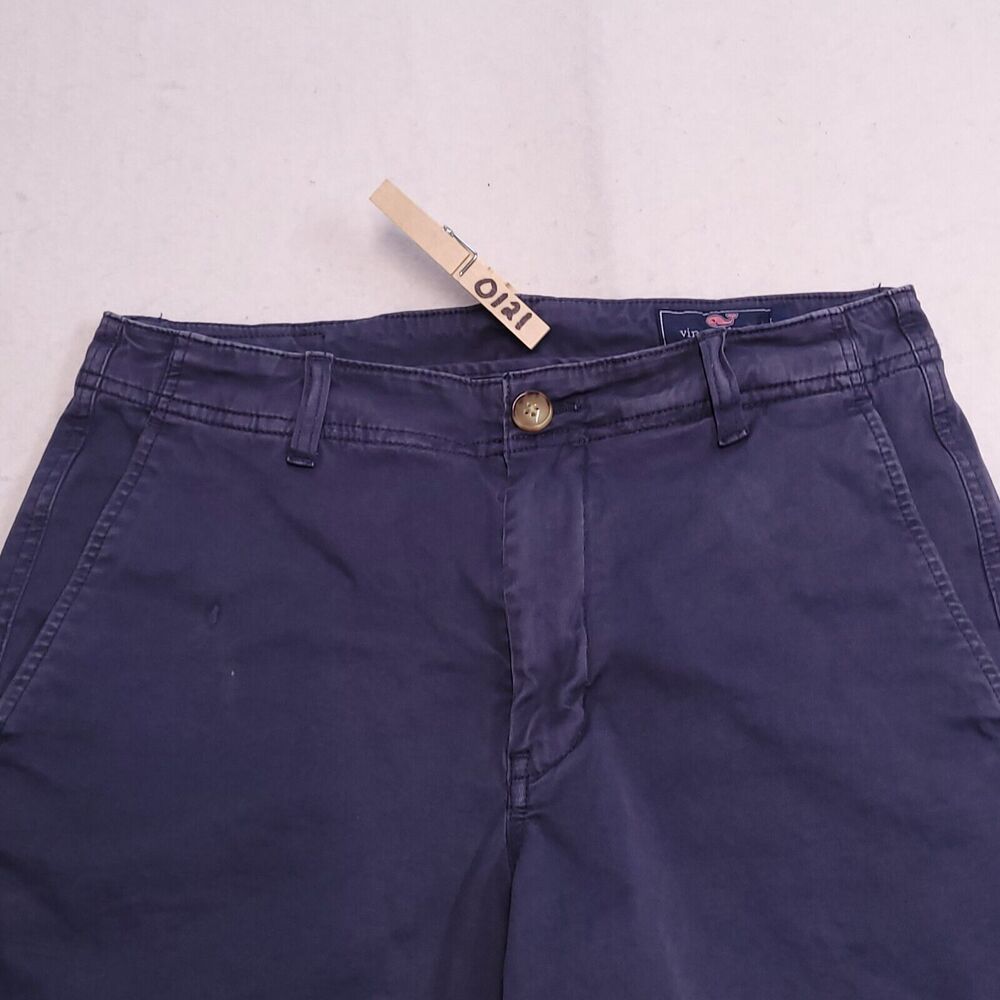 Vineyard Vines Dark Wash Button Zip Chino Short Shorts Womens Size 28 Blue